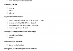 Informacje dot. pomocy w ramach Szlachetnej Paczki