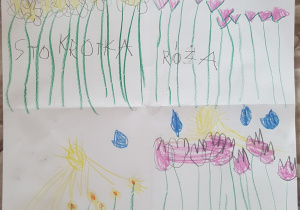 Rysunek dziecka -kwiaty