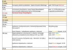 kalendarz -listopad 2021