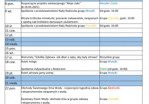 kalendarz -marzec 2021