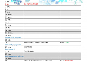 kalendarz -styczeń 2021
